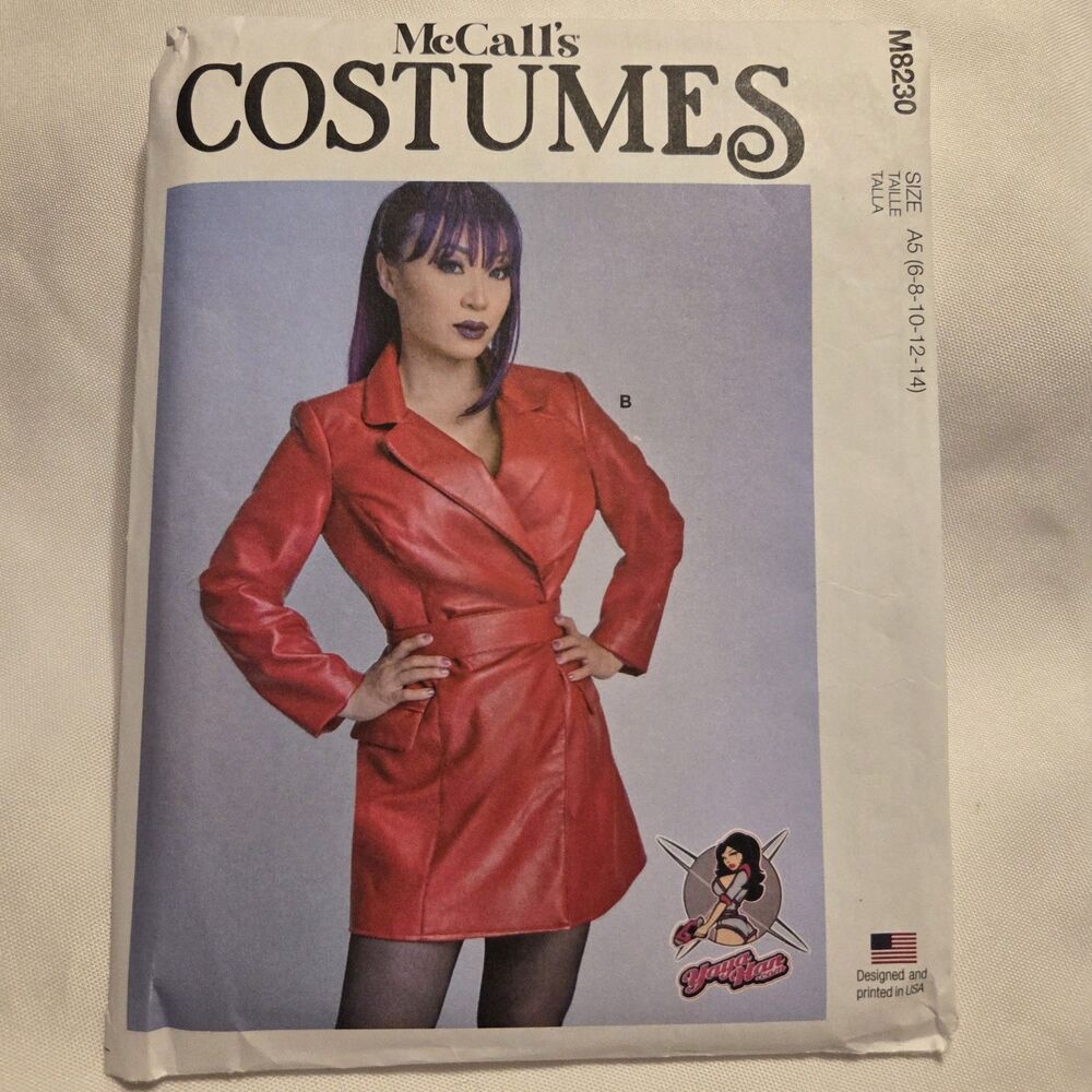 MCCALLS M8230 JACKET DRESS COSTUME YAYA MISSES SIZES 6, 8, 10, 12, 14 UNCUT